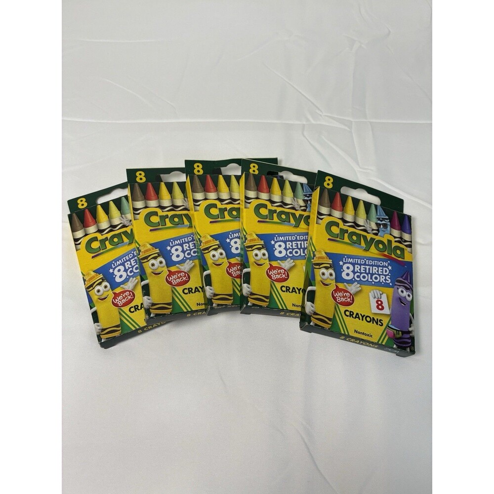 2025 Crayola Limited Edition Retired Colors 8-Pack Crayons – New in Box Lot Of 5